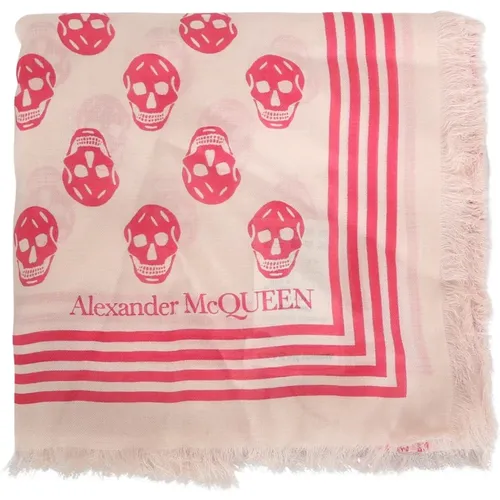 Edgy Glamour Skull Schal , Damen, Größe: ONE Size - alexander mcqueen - Modalova