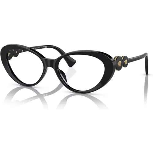 Cat-Eye Glasses with Medusa Medallions , female, Sizes: 55 MM - Versace - Modalova