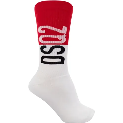 Herren Mid Crew Socken , Herren, Größe: S - Dsquared2 - Modalova