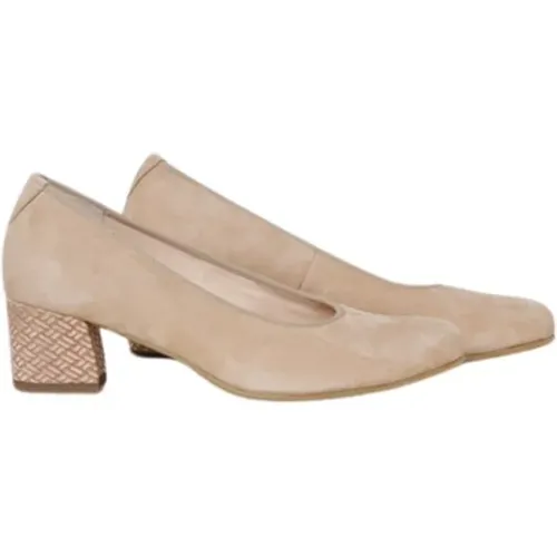 Creme Wildleder Pumps mit 5 cm Absatz , Damen, Größe: 36 EU - HASSIA - Modalova