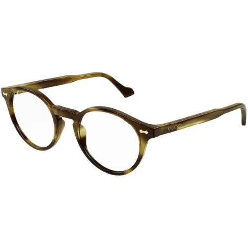 Gg0738O Havana Transparent Glasses , unisex, Sizes: 48 MM - Gucci - Modalova
