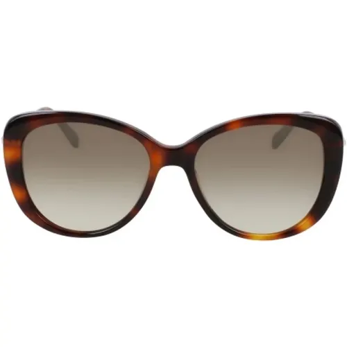 Braune Azetat Damen Sonnenbrille , Damen, Größe: 56 MM - Longchamp - Modalova