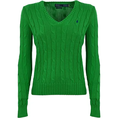 Grüner Damenpullover mit Zopfmuster , Damen, Größe: 2XL - Ralph Lauren - Modalova