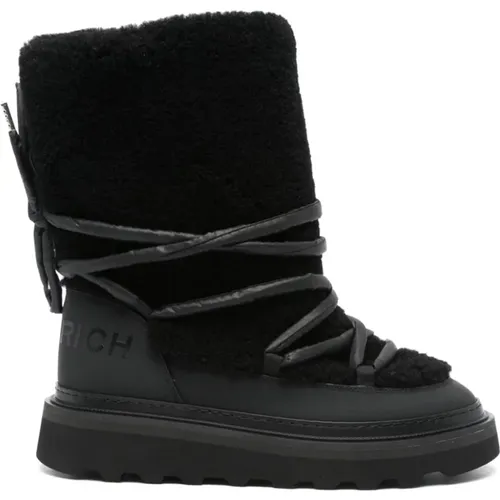 Schwarze Shearling Stiefel in Halbhöhe , Damen, Größe: 36 EU - Woolrich - Modalova