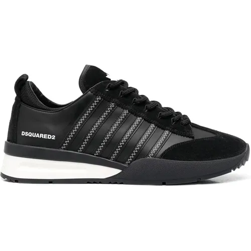 Leather Sneakers with Suede Detail , male, Sizes: 7 UK, 6 UK - Dsquared2 - Modalova
