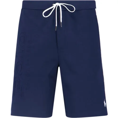 Sportliche Logo-Shorts aus blauer Baumwollmischung , Herren, Größe: L - Ralph Lauren - Modalova