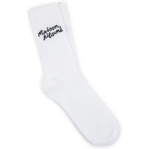 Weiße Unterwäsche Handschrift Socken - Maison Kitsuné - Modalova
