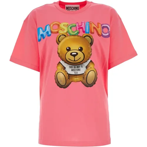 Lässiges Baumwoll T-Shirt , Damen, Größe: S - Moschino - Modalova
