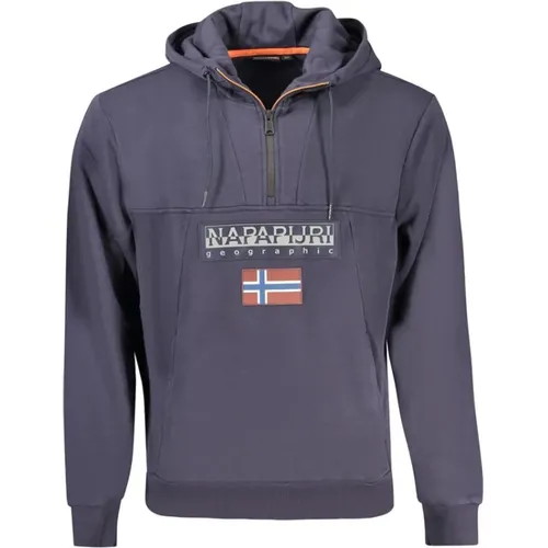 Blauer Baumwollpullover , Herren, Größe: XL - Napapijri - Modalova