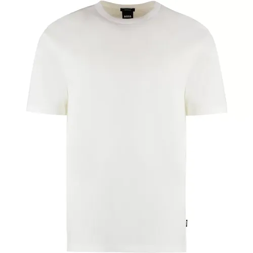Cotton crew-neck T-shirt , male, Sizes: 2XL - Hugo Boss - Modalova