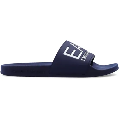 Slides mit Logo , Herren, Größe: 41 EU - Emporio Armani EA7 - Modalova