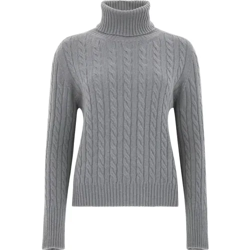 Grauer Cashmere Rollkragenpullover , Damen, Größe: M - Tabaroni Cashmere - Modalova