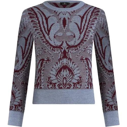 Burgundy Paisley Jacquard Sweater , female, Sizes: XS - ETRO - Modalova