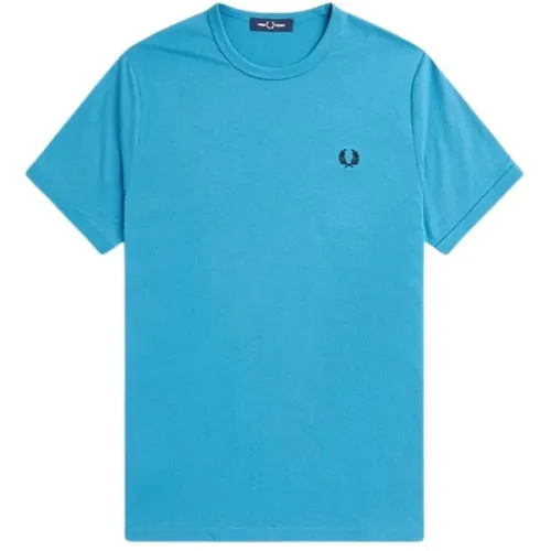 Logo Jersey Baumwolle Regular Fit T-Shirt , Herren, Größe: M - Fred Perry - Modalova