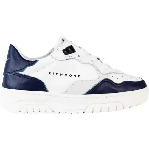 Weiße flache Schuhe mit blauen Details - John Richmond - Modalova