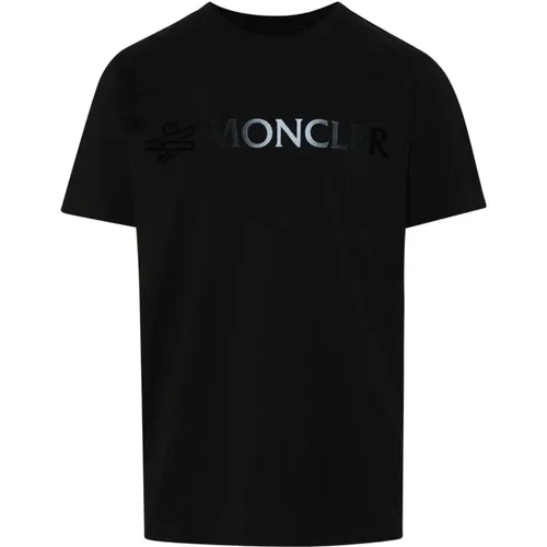 T-shirt in cotone nera , male, Sizes: 2XL - Moncler - Modalova