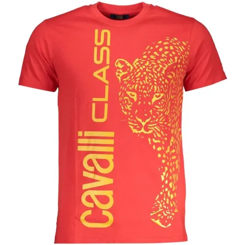 Print Logo Short Sleeve Tee , male, Sizes: XL, L, M, 2XL - Cavalli Class - Modalova