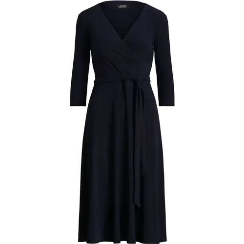 Navy Surplice Jersey Dress , female, Sizes: 2XL, XS, S, M, L - Ralph Lauren - Modalova