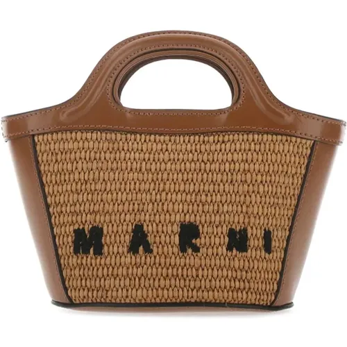 Leder und Stroh Handtasche Marni - Marni - Modalova