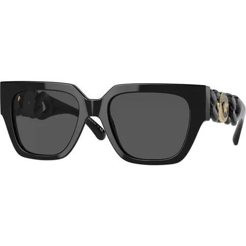 Stylish Sunglasses with Dark Grey Lenses , female, Sizes: 53 MM - Versace - Modalova