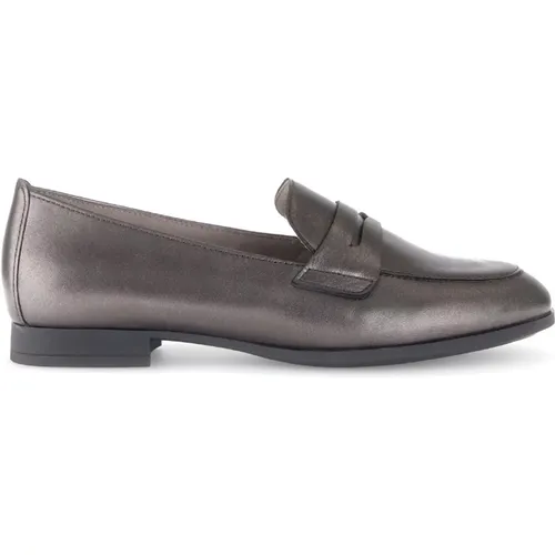 Bronzene Lederloafer City Style , Damen, Größe: 38 EU - Gabor - Modalova