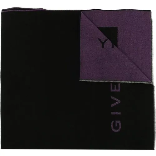 Logo Strickschal mit Fransendetail - Givenchy - Modalova