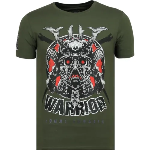 Savage Samurai Rhinestones - Herren T-Shirt - 6327G , Herren, Größe: L - Local Fanatic - Modalova