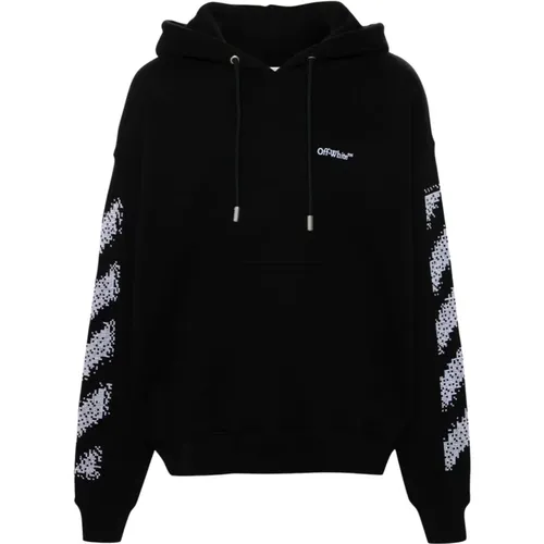 Schwarzer Pullover mit Kapuze und Logo , Herren, Größe: S - Off White - Modalova