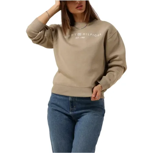 Modern Reg Corp Logo Sweatshirt , Damen, Größe: S - Tommy Hilfiger - Modalova