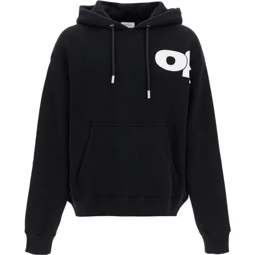 Oversized Kapuzenpullover mit Logo-Print , Herren, Größe: XL - Off White - Modalova