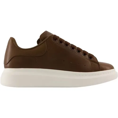 Khaki Leather Oversized Sneakers , male, Sizes: 6 UK, 7 UK - alexander mcqueen - Modalova