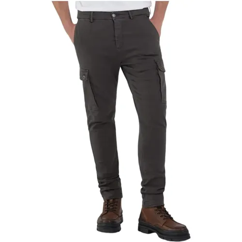 Holzgraue Denim Hose , Herren, Größe: W33 - Replay - Modalova