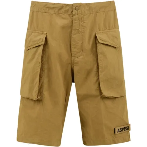 Linen Bermuda Shorts with Cargo Pockets , male, Sizes: L, XL, M - Aspesi - Modalova