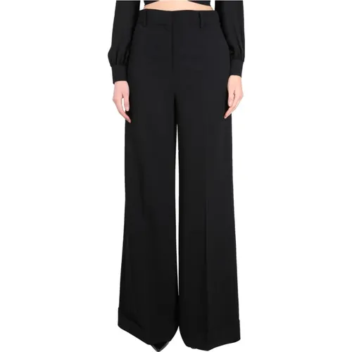 Luxury Wide Leg High Waist Pants , female, Sizes: M - Moschino - Modalova