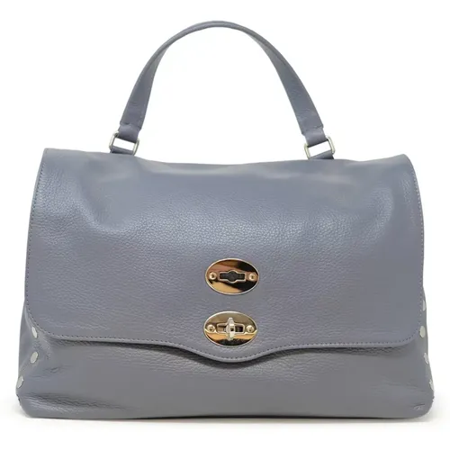 Blue Leather Handbag Postina Media Daily , female, Sizes: ONE SIZE - Zanellato - Modalova