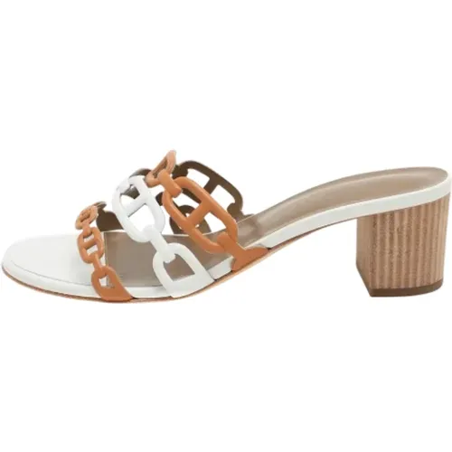 Pre-owned Leather sandals , female, Sizes: 4 UK - Hermès Vintage - Modalova