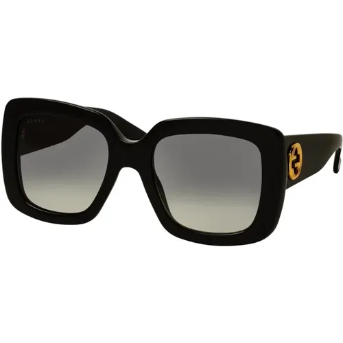 Square Sunglasses with Gray Lenses , female, Sizes: 53 MM - Gucci - Modalova