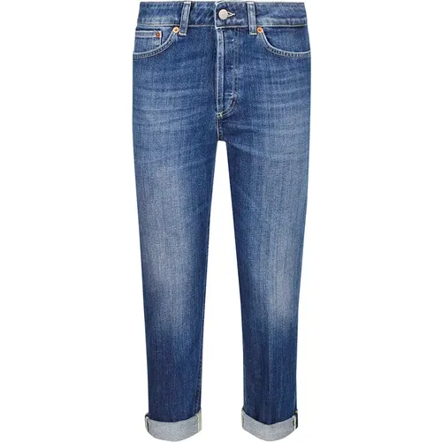 Blaue Loose Fit Knöchellange Jeans , Damen, Größe: W27 - Dondup - Modalova