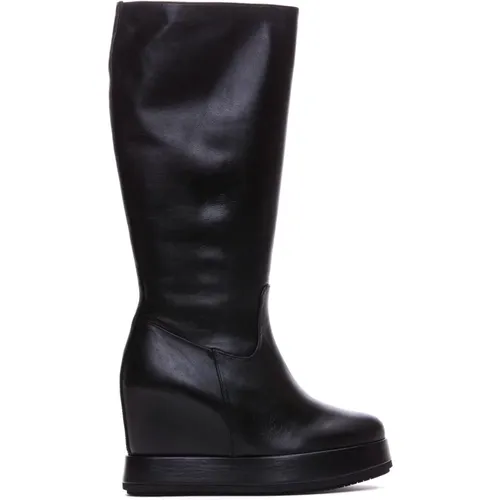 Leather Kara Boots with Inner Heel , female, Sizes: 5 UK, 7 UK, 4 UK, 6 UK - Paloma Barceló - Modalova