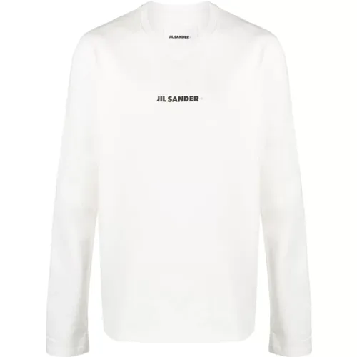 Logo-Print Baumwoll T-Shirt , Herren, Größe: M - Jil Sander - Modalova