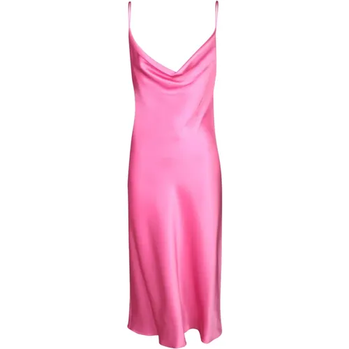 Satin Sleeveless Midi Dress , female, Sizes: S, M - Stella Mccartney - Modalova