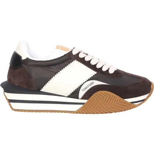 Brown Sneakers for Men , male, Sizes: 6 UK, 7 UK - Tom Ford - Modalova