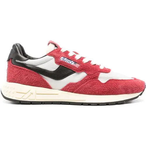 Niedrige Reelwind Sneakers Rot/Grau/Schwarz , Herren, Größe: 42 EU - Autry - Modalova