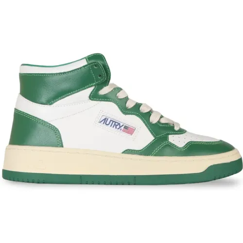 Mid Bicolor Grüne Sneakers , Damen, Größe: 36 EU - Autry - Modalova
