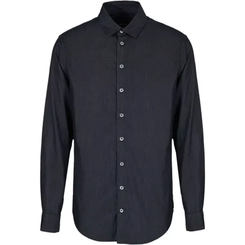 Cotton Slub Texture Shirt , male, Sizes: XL, 2XL - Giorgio Armani - Modalova