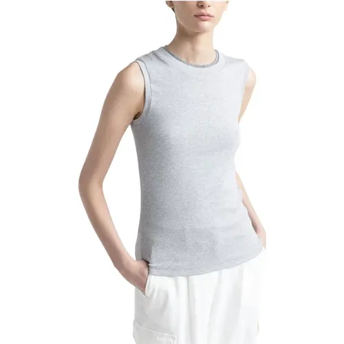 Stretch-Mikroripp-Jersey-Top , Damen, Größe: XL - PESERICO - Modalova