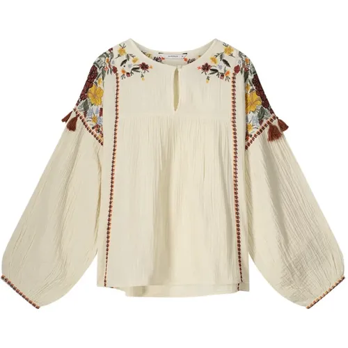 Embroidered Long Sleeve Top , female, Sizes: XS, 2XL - Summum Woman - Modalova