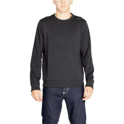 Schwarzer Rundhals-Sweatshirt für Männer , Herren, Größe: M - Calvin Klein - Modalova