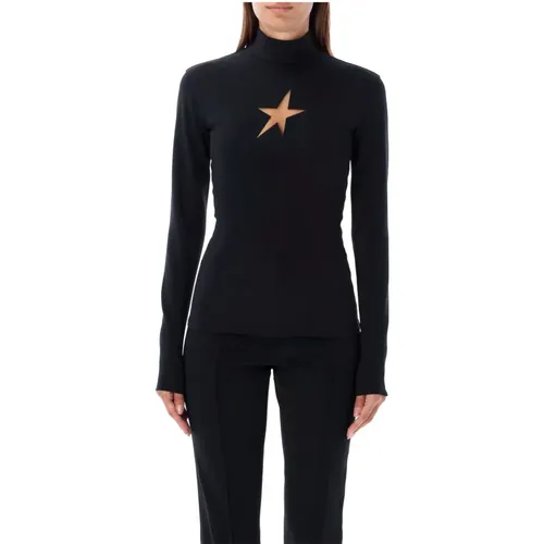 Schwarzes Sternenoberteil Aw24 , Damen, Größe: S - Mugler - Modalova