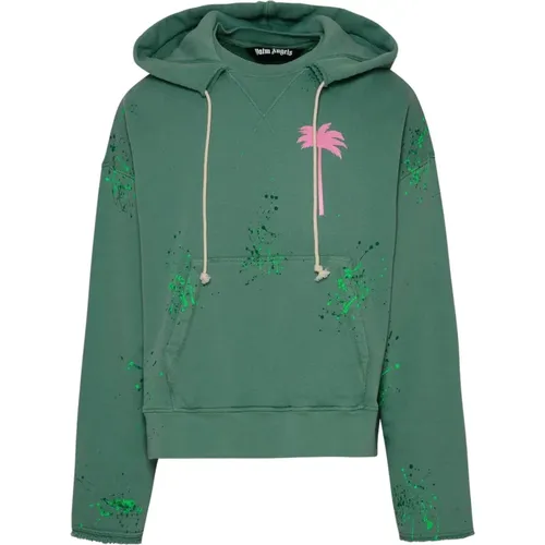 Cotton Oversized Hoodie , male, Sizes: L - Palm Angels - Modalova